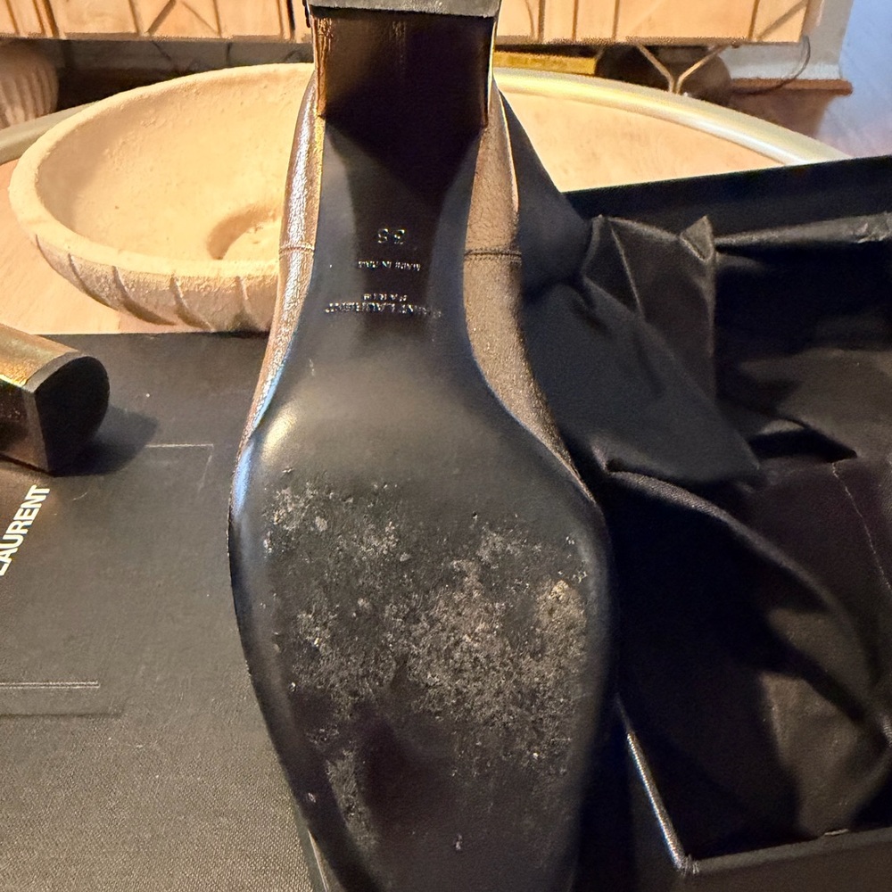 Authentic Saint Laurent Cracked Metallic Gold LouLou Boots Size 38 - Picture 15 of 16